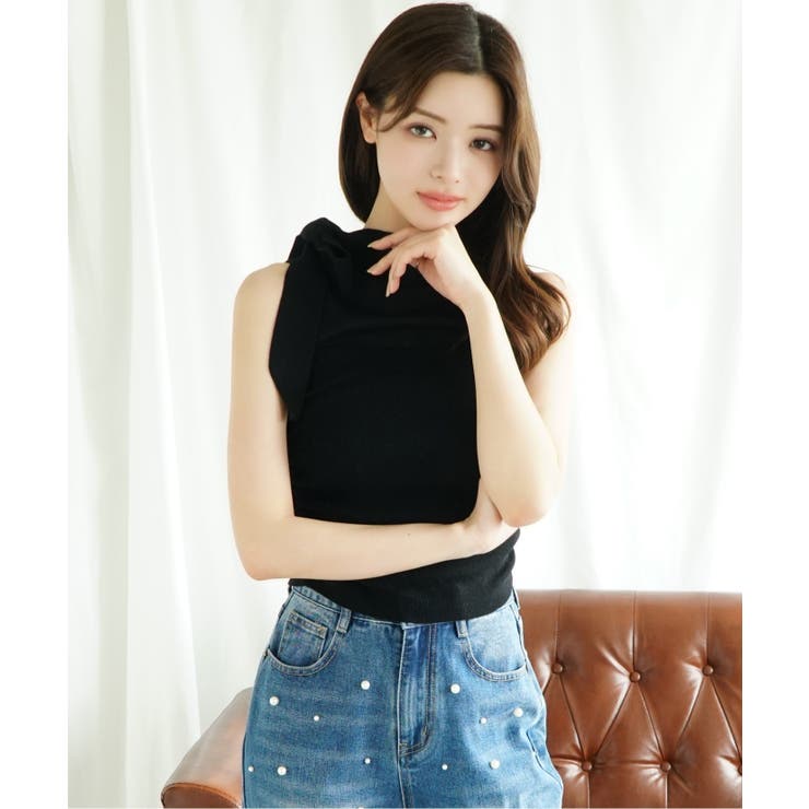 tシャツ バレエリボンノースリーブ レディース タンクトップ レディース 「Jasmine」リボンノースリーブ