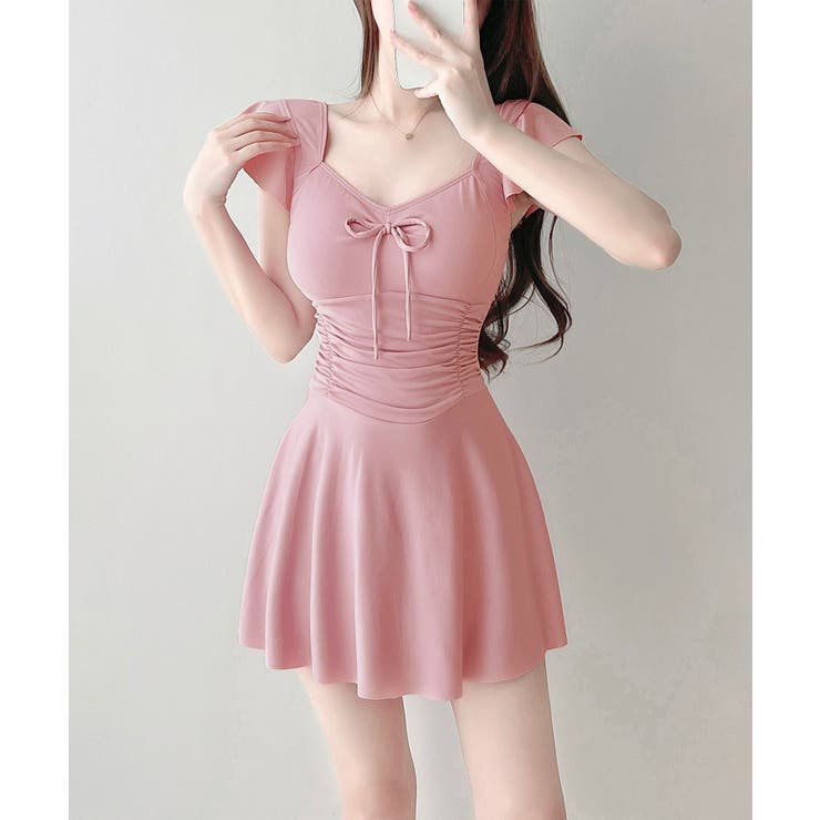 BORA AURA フロントリボンワンピース体型カバーワンピース水着 | aimoha  | 詳細画像13 