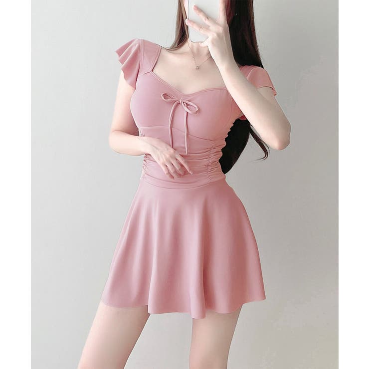 BORA AURA フロントリボンワンピース体型カバーワンピース水着 | aimoha  | 詳細画像15 