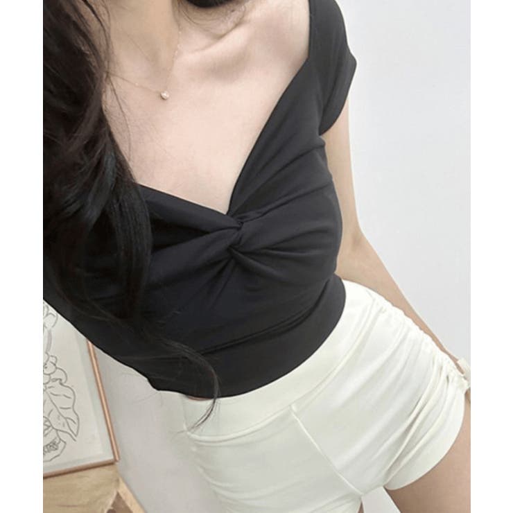 BORA AURA クロスデザインサイドシャーリング体型カバー水着タンキニ | aimoha  | 詳細画像3 