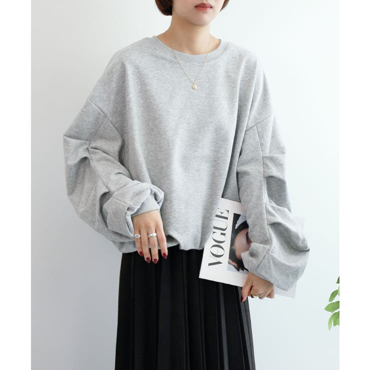 裏毛袖タックバルーンプルオーバー | aimoha  | 詳細画像12 