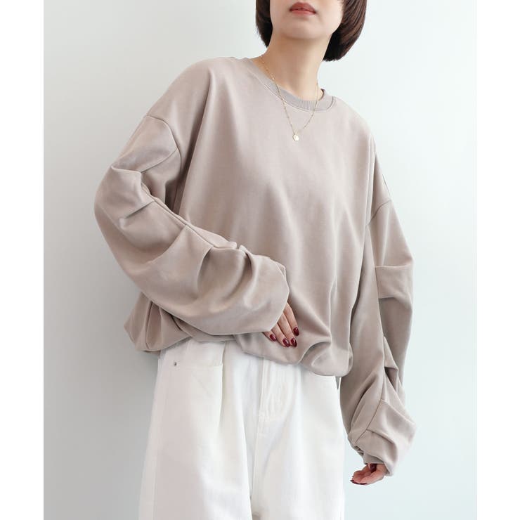 裏毛袖タックバルーンプルオーバー | aimoha  | 詳細画像3 