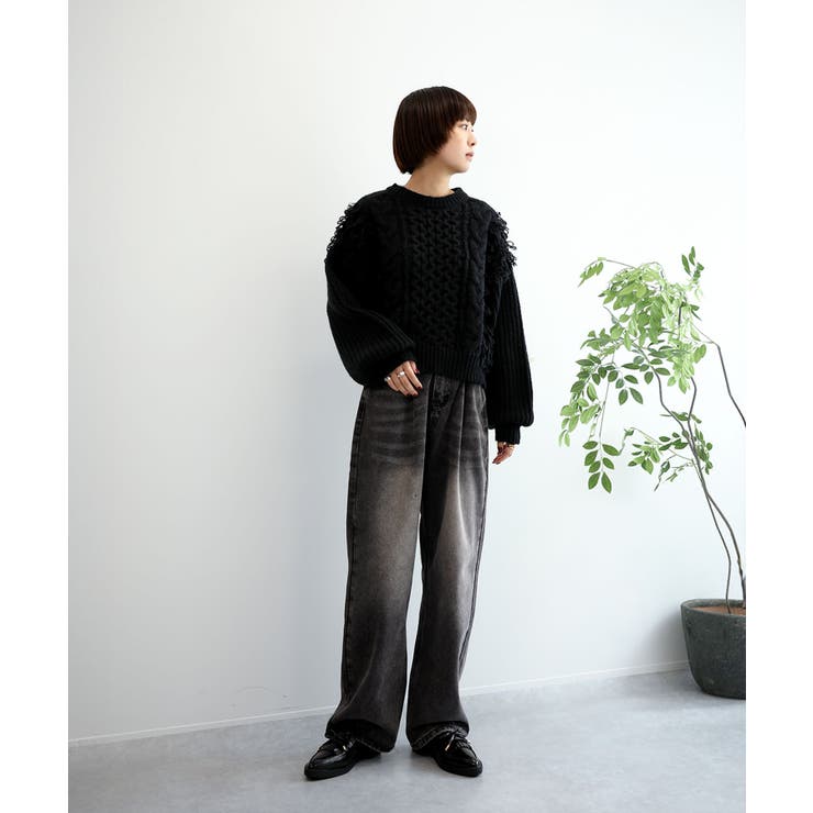 モヘアタッチループフリンジ使いニット  | aimoha  | 詳細画像44 