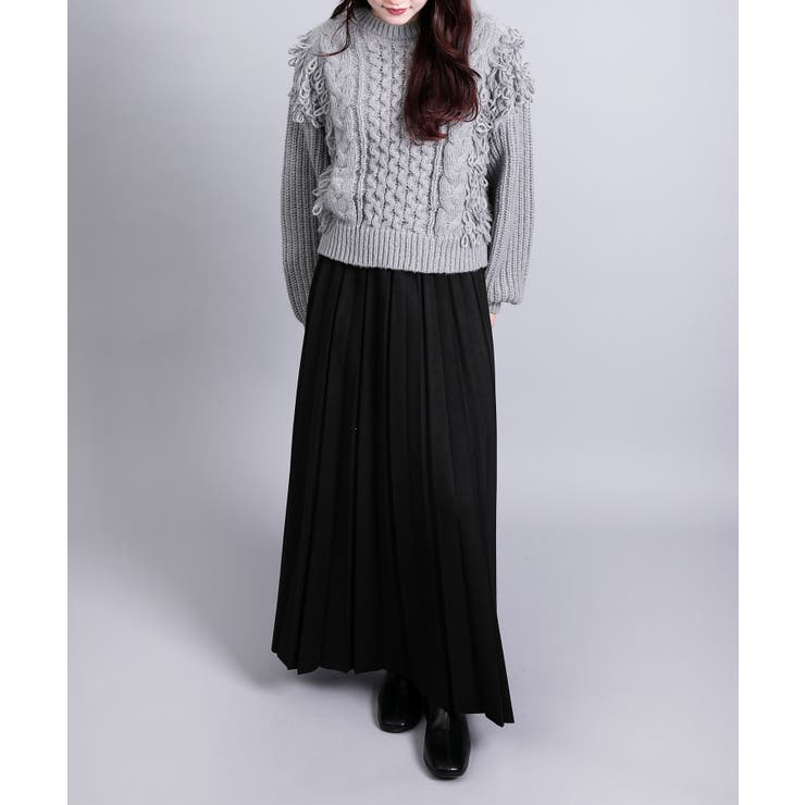 モヘアタッチループフリンジ使いニット  | aimoha  | 詳細画像15 