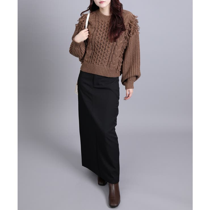 モヘアタッチループフリンジ使いニット  | aimoha  | 詳細画像24 