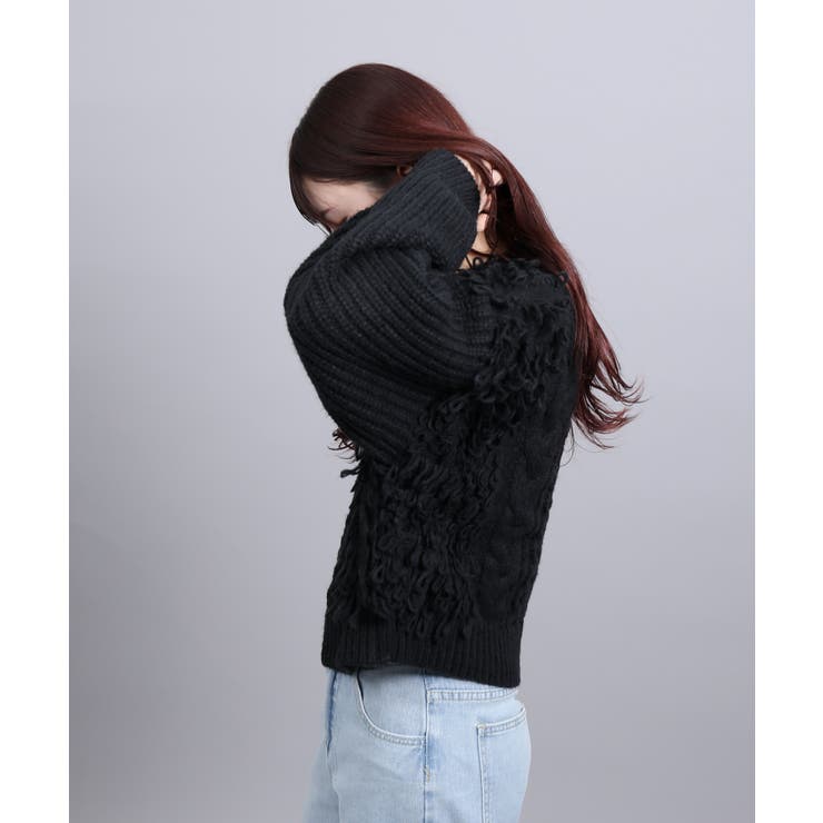 モヘアタッチループフリンジ使いニット  | aimoha  | 詳細画像33 