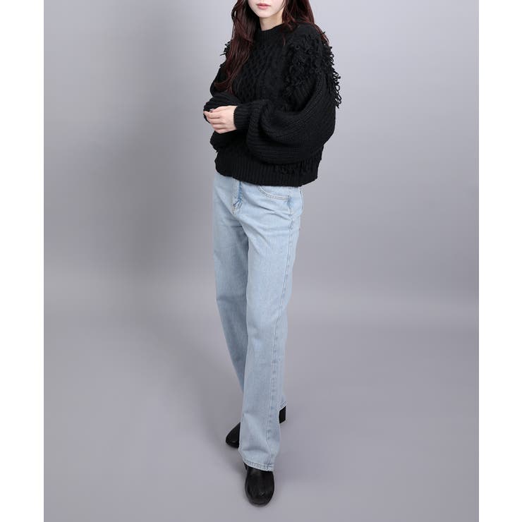 モヘアタッチループフリンジ使いニット  | aimoha  | 詳細画像36 