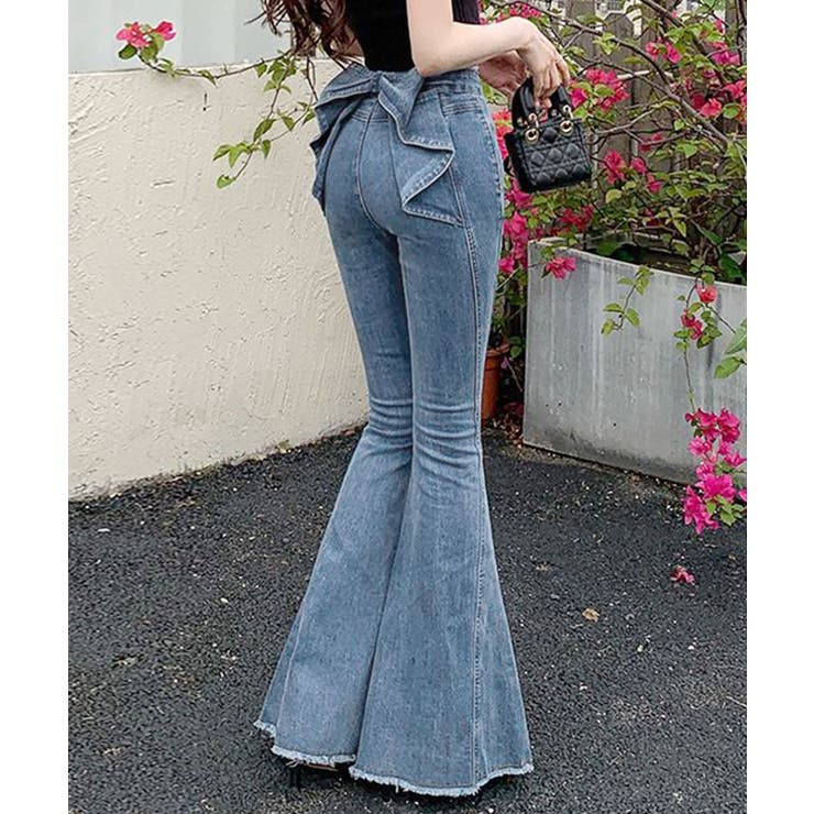 【Jasmine】バックリボンベルボトムデニムパンツ | aimoha  | 詳細画像10 