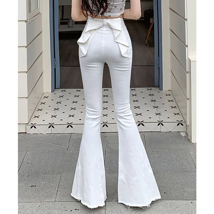 【Jasmine】バックリボンベルボトムデニムパンツ | aimoha  | 詳細画像5 