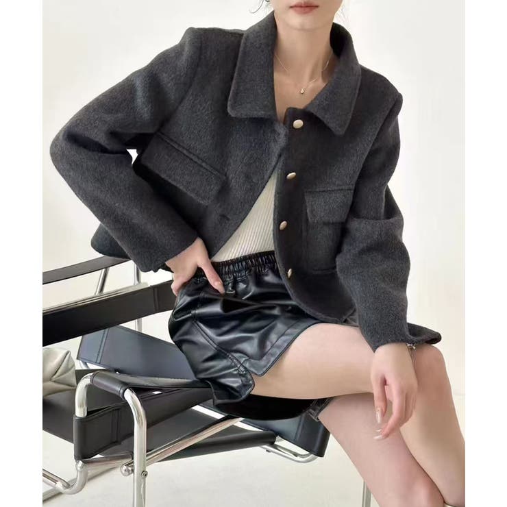 クラシックショートウールジャケット コート | aimoha  | 詳細画像6 