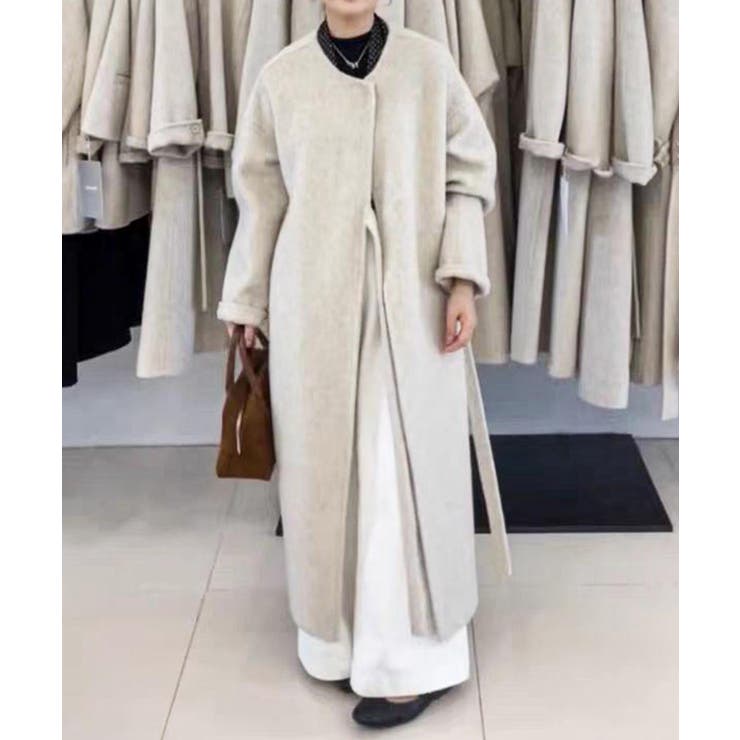 【BANICO】ノーカラーロングコート | aimoha  | 詳細画像1 