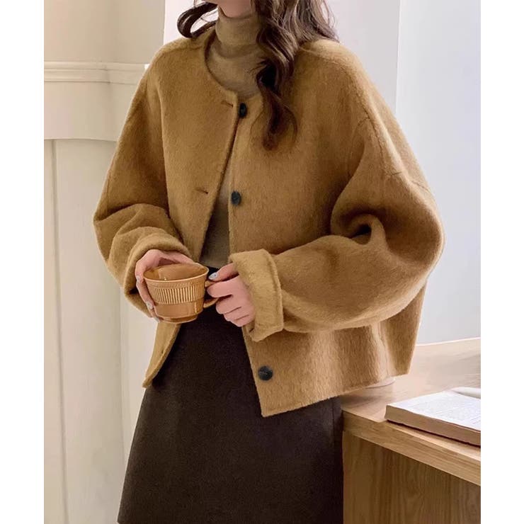 ソフトシャギーショートウールジャケット コート | aimoha  | 詳細画像9 