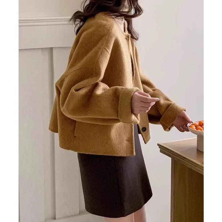 ソフトシャギーショートウールジャケット コート | aimoha  | 詳細画像4 