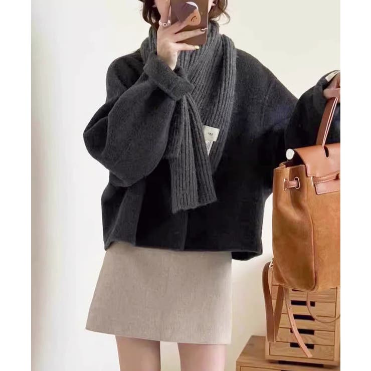 ソフトシャギーショートウールジャケット コート | aimoha  | 詳細画像6 