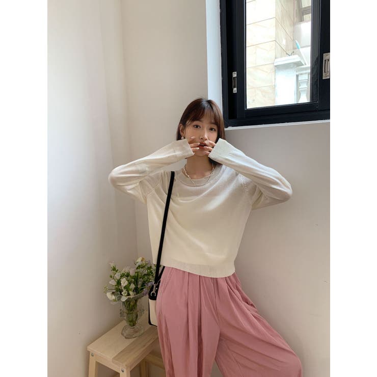 透け感ニットトップス バックオープン | aimoha  | 詳細画像4 