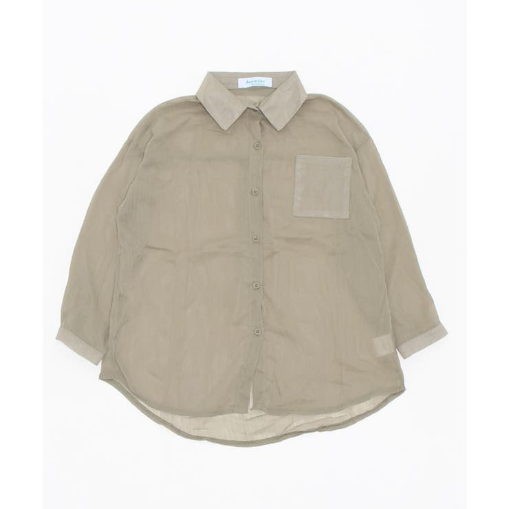 シアーシャツ シアー素材涼しげシースルー長袖シャツ 韓国