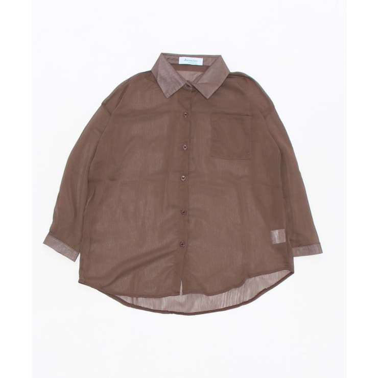 シアーシャツ シアー素材涼しげシースルー長袖シャツ 韓国ファッション