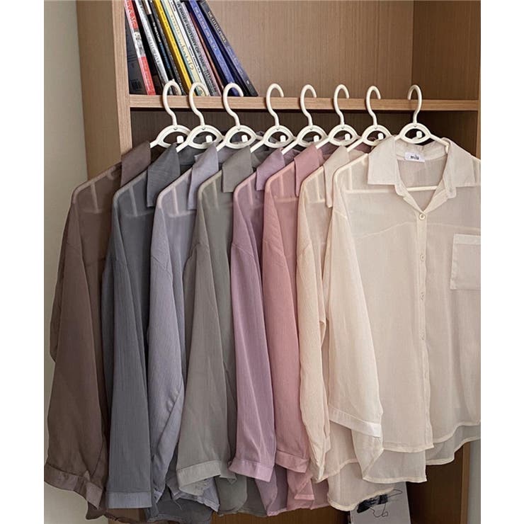 【Jasmine】シアーシャツ シアー素材涼しげシースルー長袖シャツ 韓国ファッ… | aimoha  | 詳細画像14 