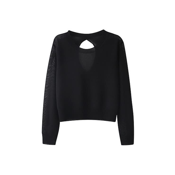 透け感ニットトップス バックオープン | aimoha  | 詳細画像7 