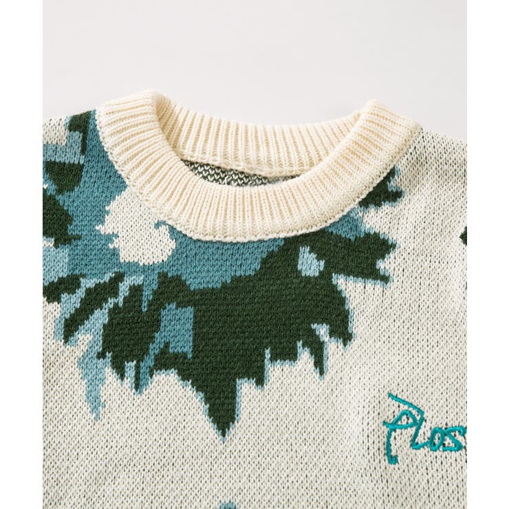 絵画調フラワージャカード編みニット風スウェット サガラ刺繍入り ニット | HOOK | 詳細画像6 