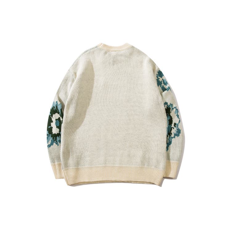 絵画調フラワージャカード編みニット風スウェット サガラ刺繍入り ニット | HOOK | 詳細画像13 