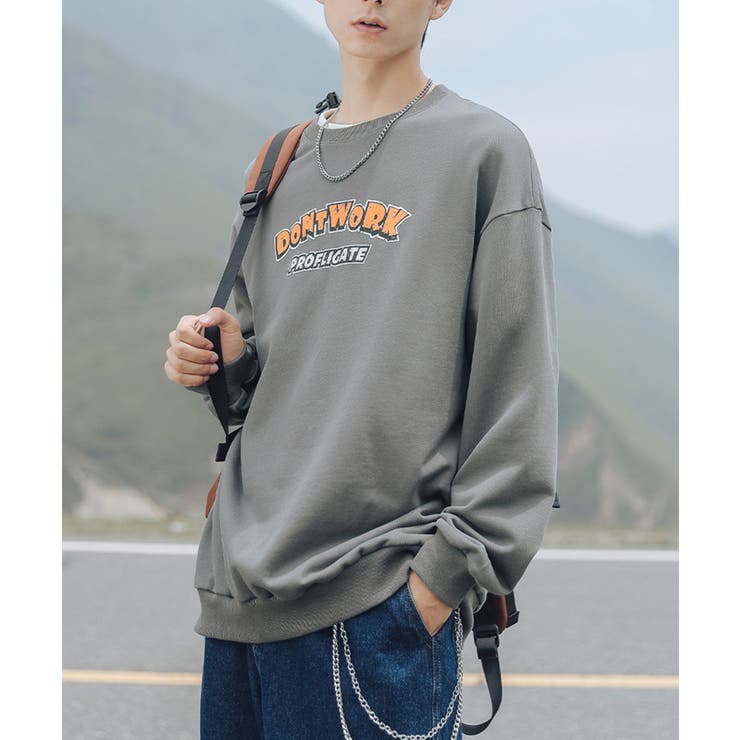 ベーシック アメカジ英字発泡プリントスウェット 韓国ファッション | HOOK | 詳細画像11 