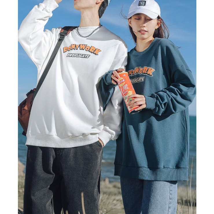 ベーシック アメカジ英字発泡プリントスウェット 韓国ファッション | HOOK | 詳細画像19 