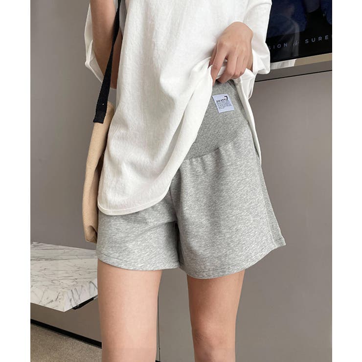 ライトグレー | 5分丈マタニティハーフパンツ 韓国ファッション ショートパンツ | aimoha 