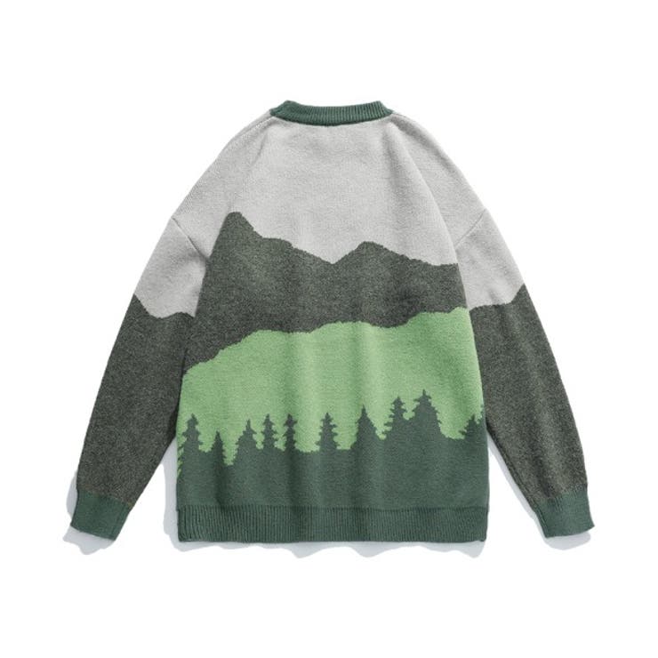 グラデーション迷彩柄ニット風スウェット セーター カップル[品番