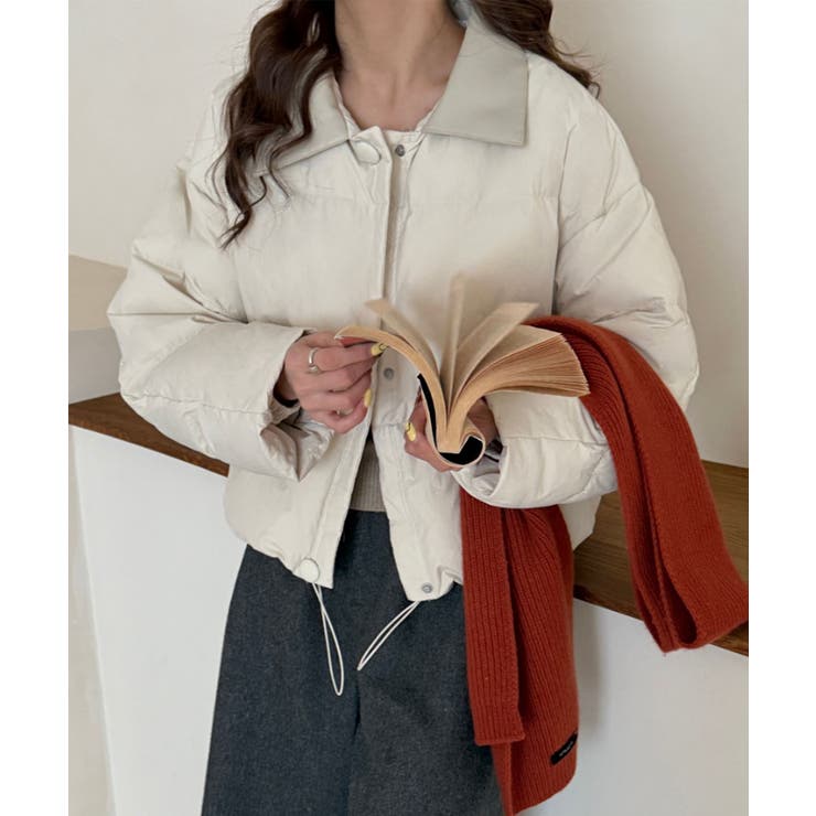 異素材カラーショートダウン | aimoha  | 詳細画像6 