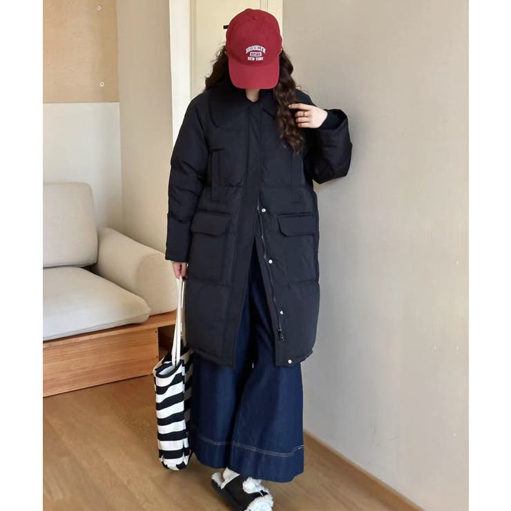 ニット衿ロングダウンコート | aimoha  | 詳細画像11 