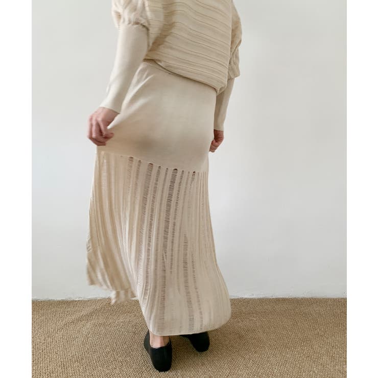 DECADE CLASSIC 透かし編みニットロングスカート | DECADECLASSIC | 詳細画像5 