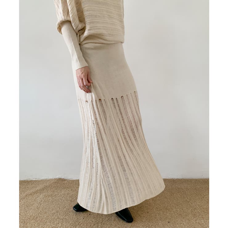 DECADE CLASSIC 透かし編みニットロングスカート | DECADECLASSIC | 詳細画像6 