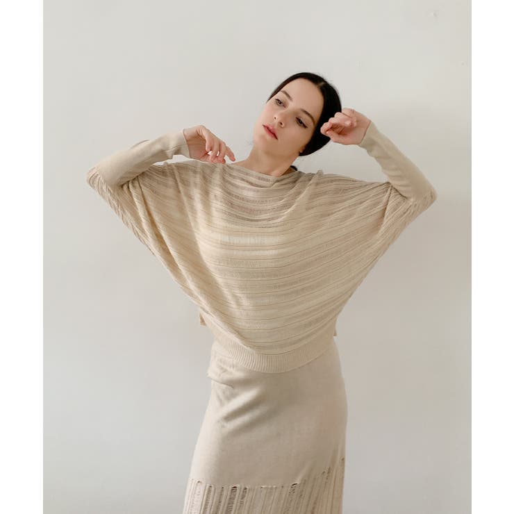 ライトベージュ | DECADE CLASSIC ドルマンスリーブニットフルオーバー | DECADECLASSIC