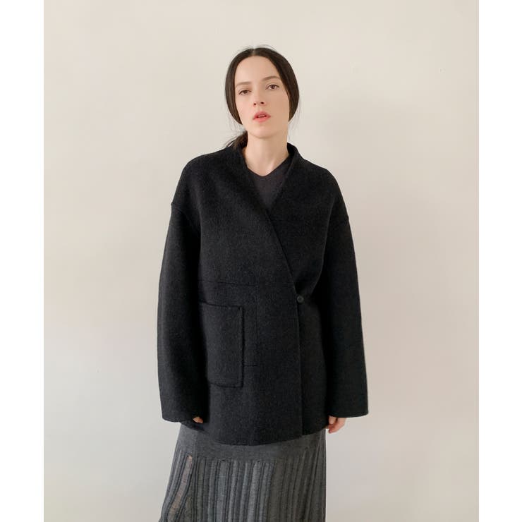 DECADE CLASSIC ノーカラーリバーウールコート | DECADECLASSIC | 詳細画像16 