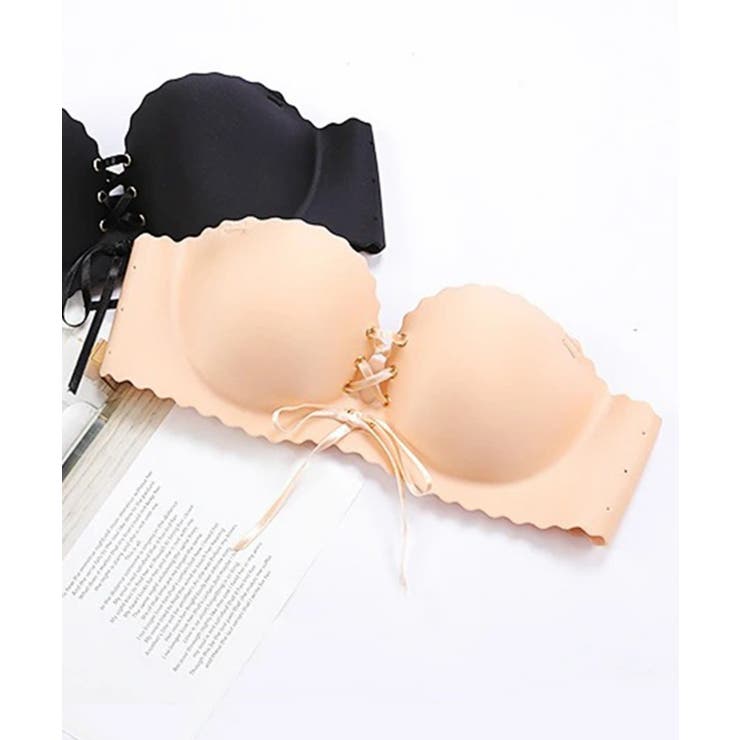 オフホワイト | 【Jasmine】谷間がつくれる！レースアップチューブトップブラ 韓国ファッショ… | aimoha 