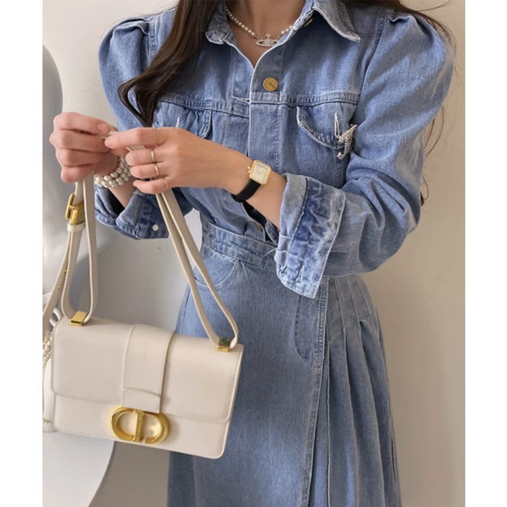 パフスリーブデニムジャケット韓国ファッション ハイウエスト セクシー | aimoha  | 詳細画像2 