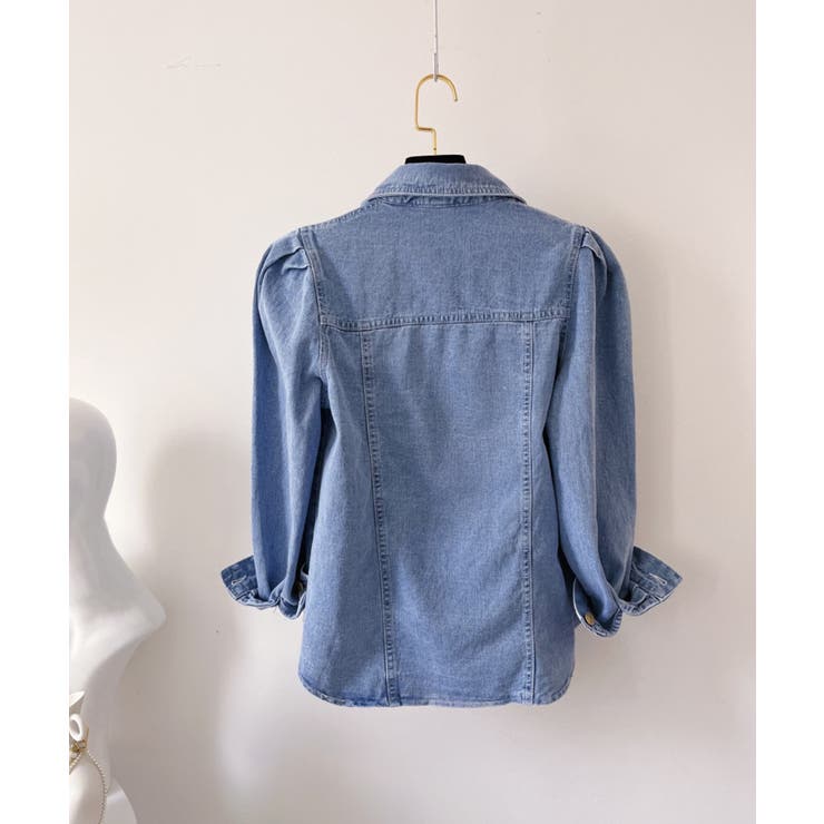 パフスリーブデニムジャケット韓国ファッション ハイウエスト セクシー | aimoha  | 詳細画像5 