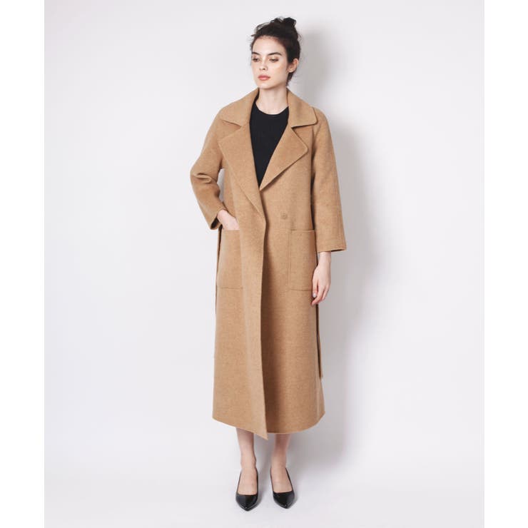 Cotton house ayaブラウン ウールコート Mサイズ ウール調テントラインコート - ベルーナ【公式】