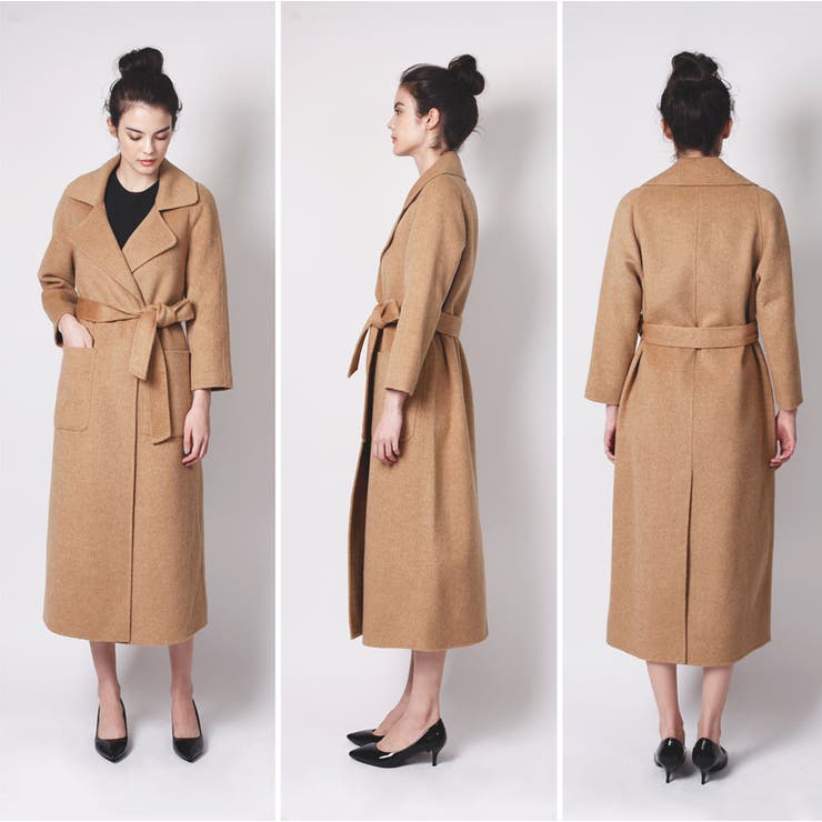ウールコート キャメルガウンコート レディース[品番：XT000002627