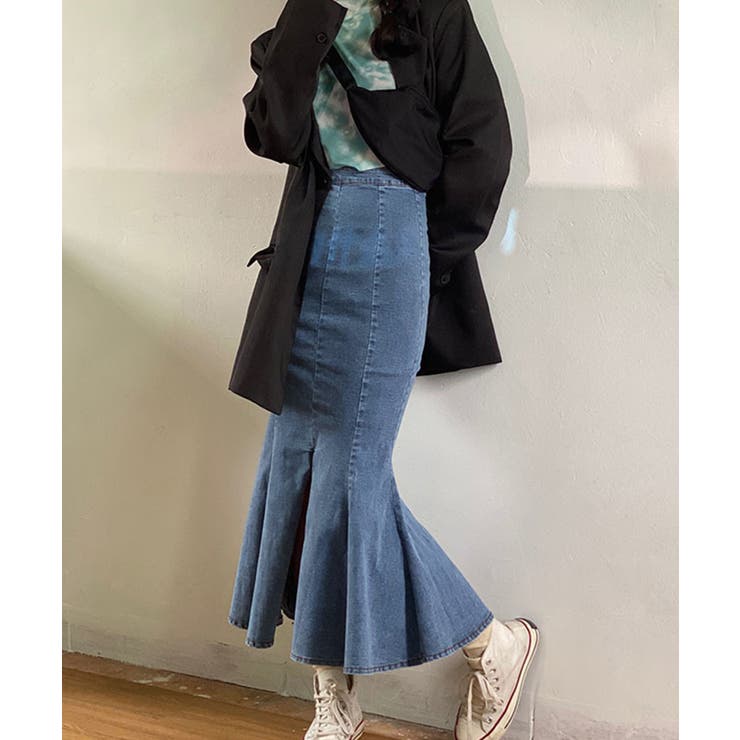 【Jasmine】ハイウエストデニムマーメイドロングスカート 韓国ファッション … | aimoha  | 詳細画像5 
