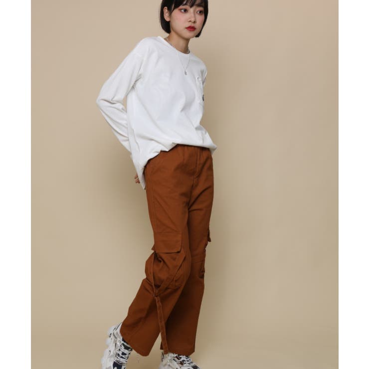 genxder】ユニセックス オリジナル蝶々刺繍ポケットロングT