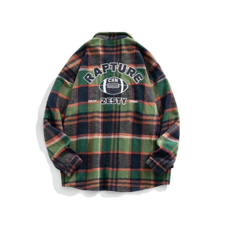 チェックシャツ アメカジ配色チェック柄バック刺繍ビッグシャツ 韓国ファッション | HOOK | 詳細画像22 