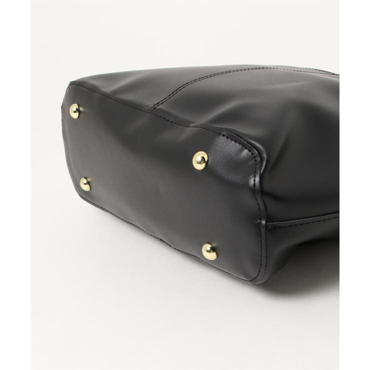 選べる3サイズ 外ポケット付きフェイクレザートートバッグレディース オルチャン | aimoha  | 詳細画像13 