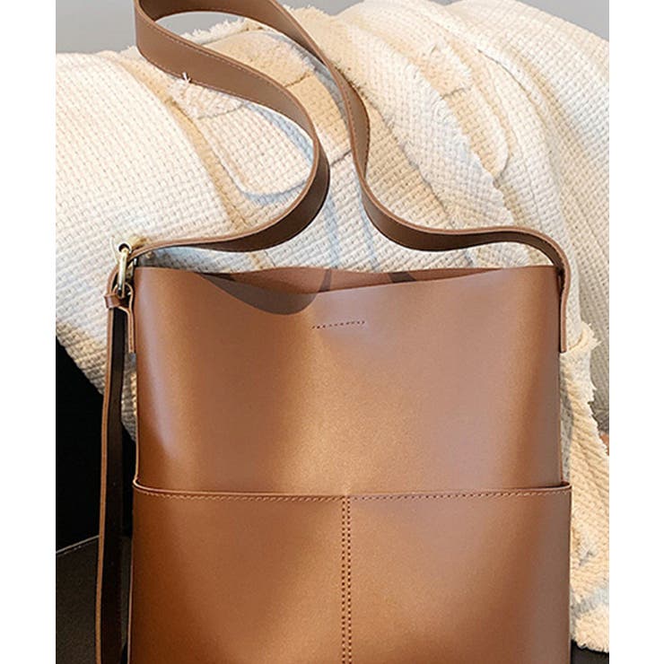 選べる3サイズ 外ポケット付きフェイクレザートートバッグレディース オルチャン | aimoha  | 詳細画像4 