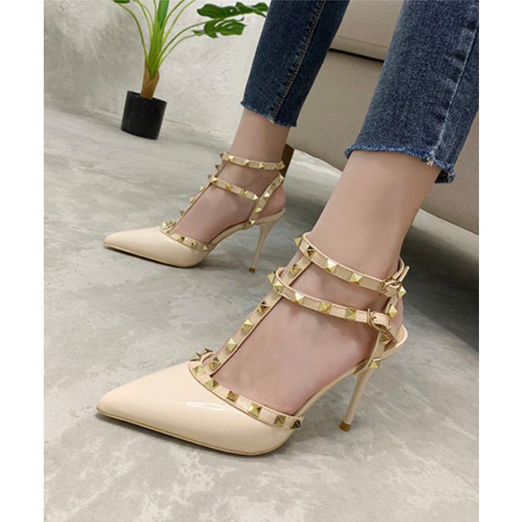 Jasmine Grandiflorum スタッズピンヒールアンクルベルトパンプス | aimoha  | 詳細画像14 