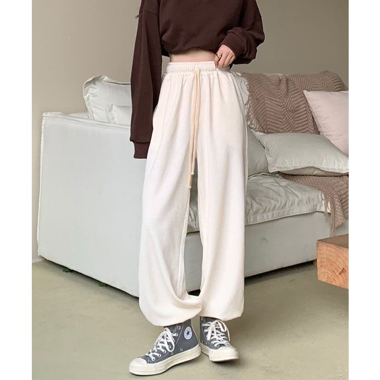 ★Smooth Mood★Who Sweat Pants★Melange_Navy★韓国★大人気★ 韓国風スウェットパンツ 韓国ファッション ストリート系[品番