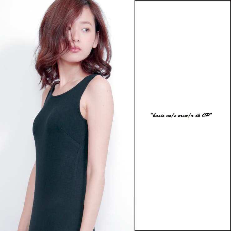 ベーシックノースリーブクルーネックロングワンピース カットソー ワンピース | aimoha  | 詳細画像5 