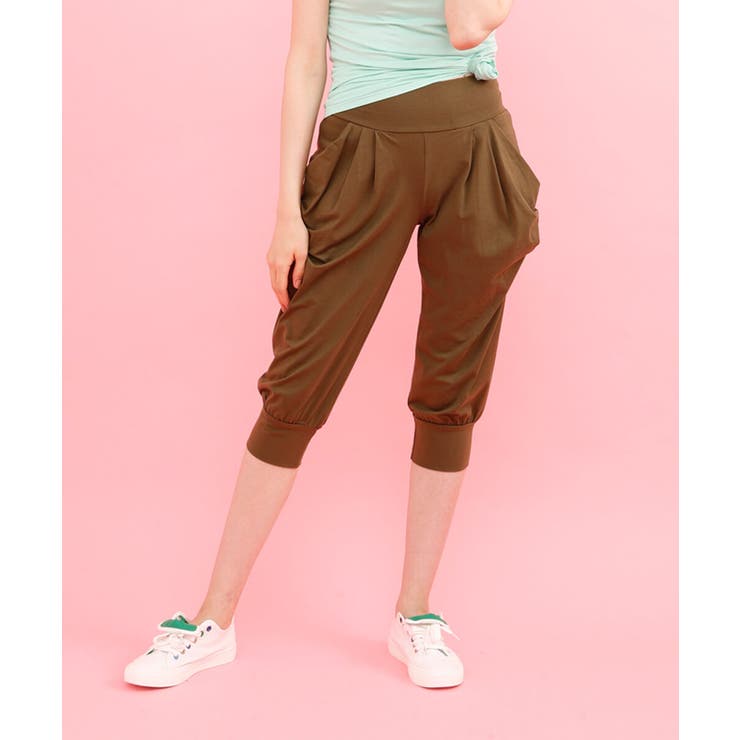 コットンハイウエストサルエルパンツ 綿 コットン[品番