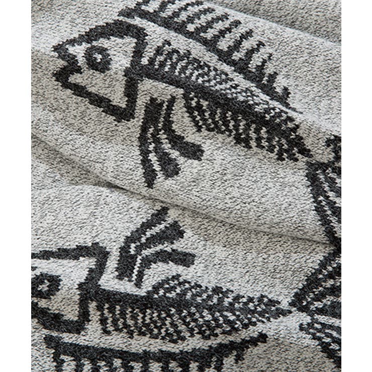 【HOOK】個性派 かわいい猫とサカナ刺繍ニットセーター メンズ | HOOK | 詳細画像5 